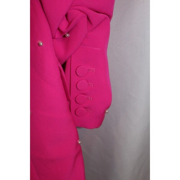 Generation Love Nadia Pearl Blazer Jacket Ruched Sleeves Magenta XXL‎ $395 - Picture 4 of 8